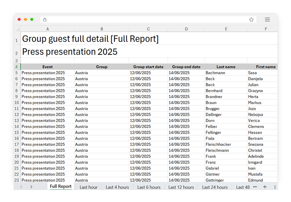 Export event data to Excel for advanced analysis and complete visibility into event performance Export event data to Excel for advanced analysis and complete visibility into event performance