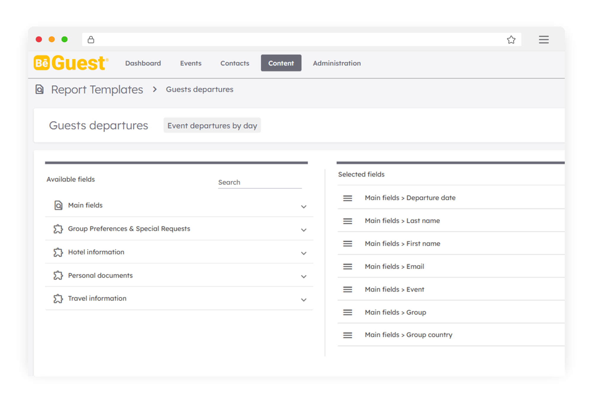 Generate tailored event reports in BeGuest by selecting form content and export them quickly to Excel-2 Generate tailored event reports in BeGuest by selecting form content and export them quickly to Excel-2