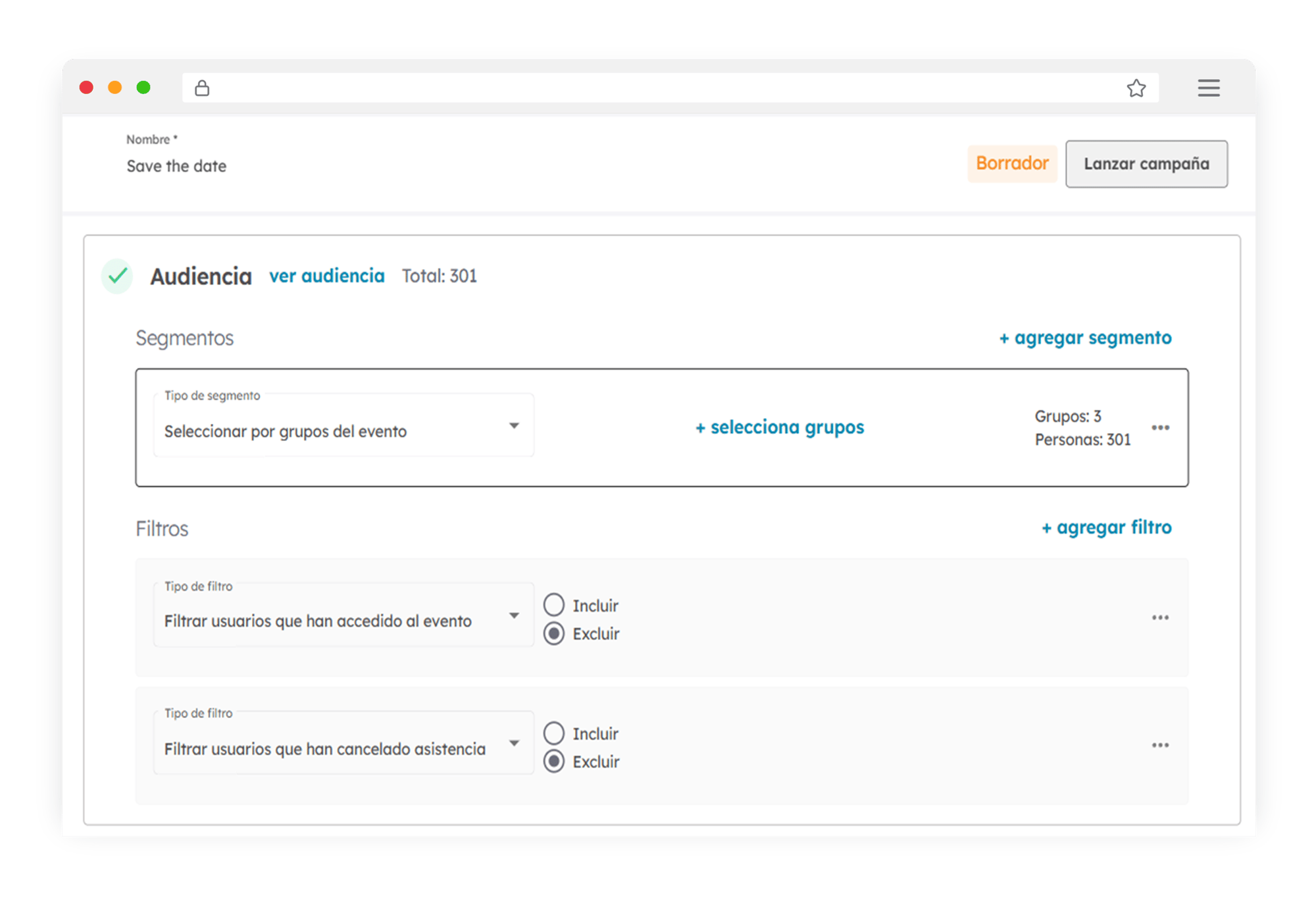 Segmentación de audiencia en BeGuest para enviar campañas de email personalizadas en eventos Segmentación de audiencia en BeGuest para enviar campañas de email personalizadas en eventos