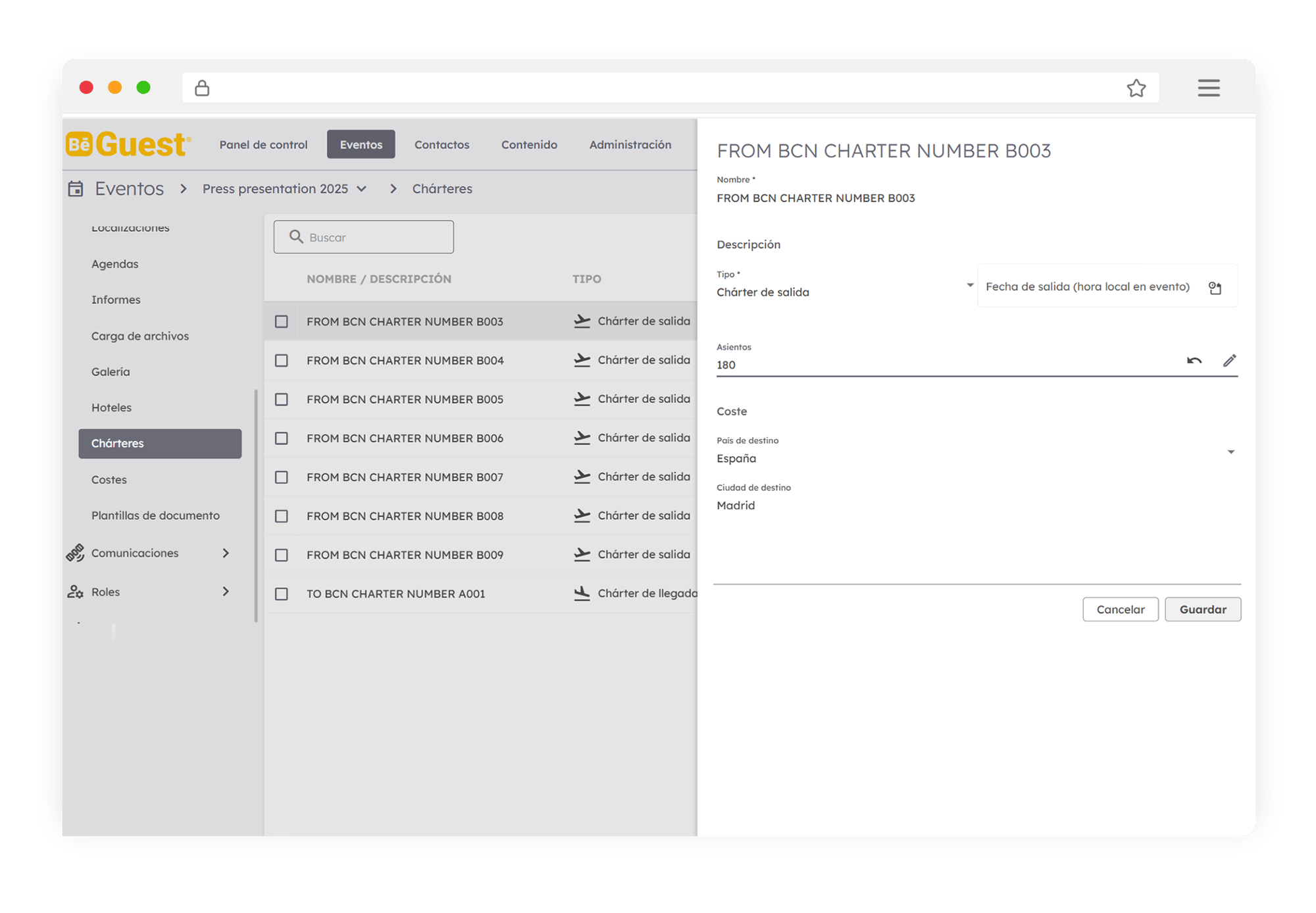 BeGuest permite controlar la ocupación de chárteres en eventos y evitar sobrecupo con asignación de asientos en tiempo real BeGuest permite controlar la ocupación de chárteres en eventos y evitar sobrecupo con asignación de asientos en tiempo real