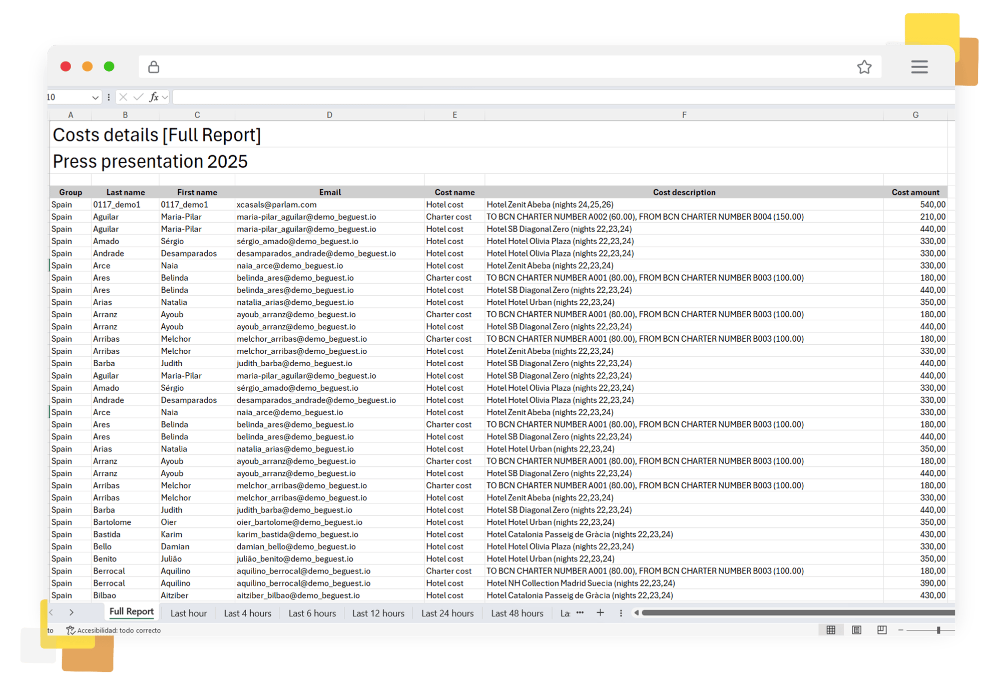 Exportar informes de costes de eventos a Excel con BeGuest para análisis detallado y control financier Exportar informes de costes de eventos a Excel con BeGuest para análisis detallado y control financier
