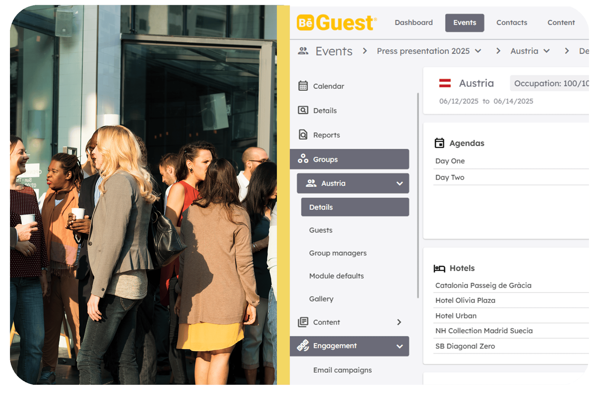 Customize MICE event experiences by audience segment using BeGuest platform tools