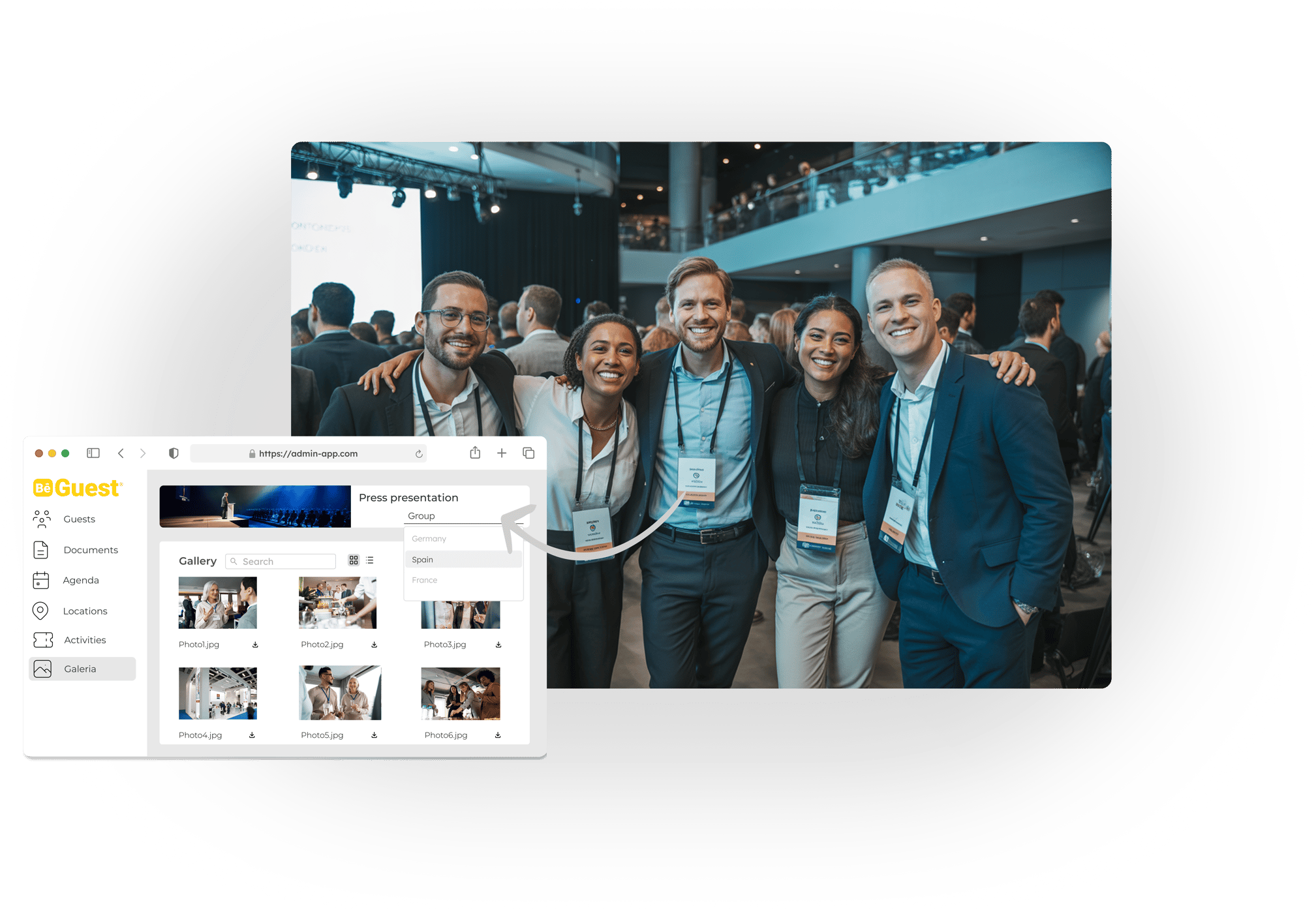 Organiza la galería para cada tipo de invitados