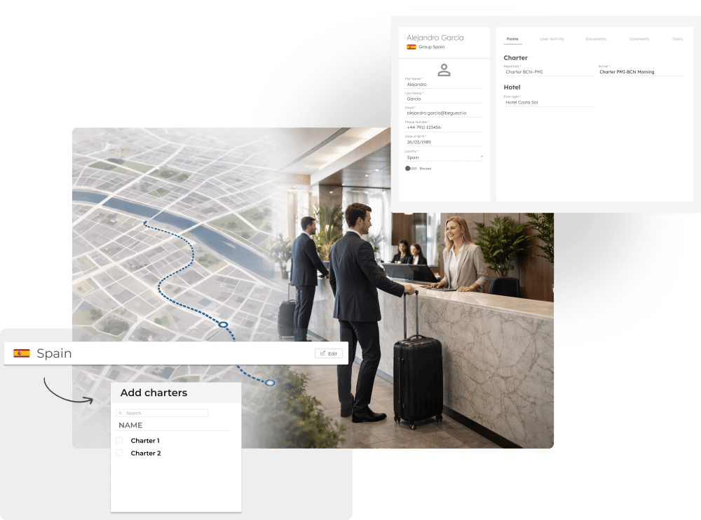 Event accommodation and transfer planning with guest allocation to hotels and transport