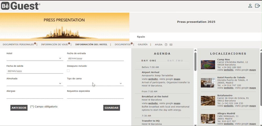Cargar datos de eventos en masa con BeGuest mediante formularios y plantillas Excel Cargar datos de eventos en masa con BeGuest mediante formularios y plantillas Excel