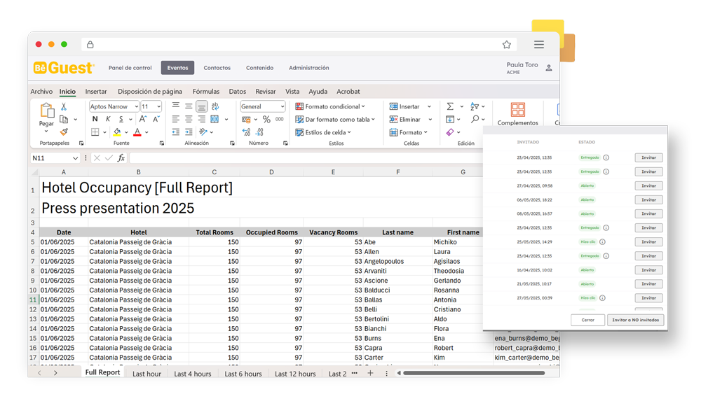 Supervisa datos de eventos en tiempo real como ocupación hotelera y firmas digitales con BeGuest Supervisa datos de eventos en tiempo real como ocupación hotelera y firmas digitales con BeGuest