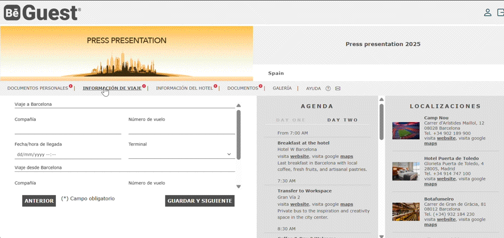 Los asistentes registran y actualizan fácilmente sus datos personales en el portal del evento de BeGuest Los asistentes registran y actualizan fácilmente sus datos personales en el portal del evento de BeGuest