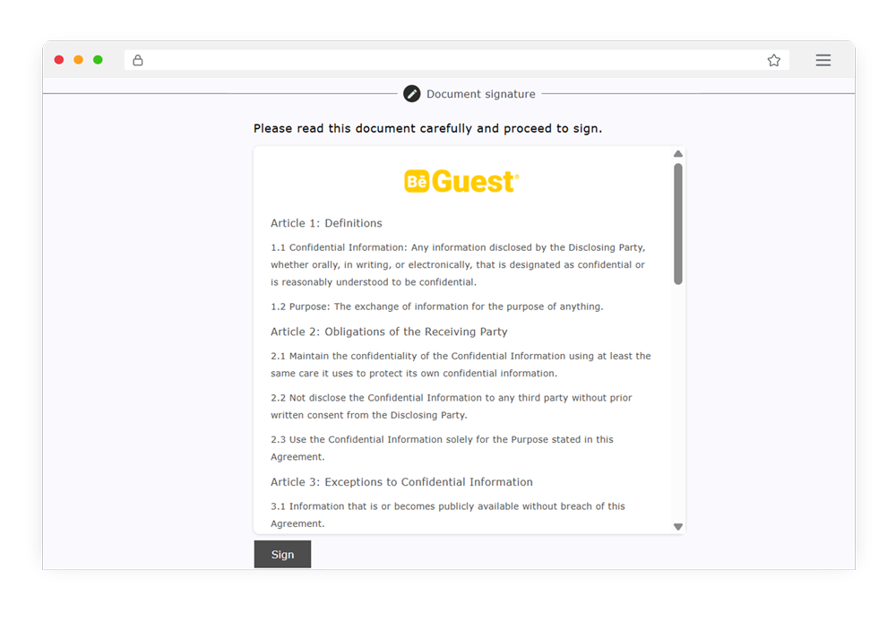 Enable digital document signing before events with BeGuest’s guest portal and signature templates Enable digital document signing before events with BeGuest’s guest portal and signature templates