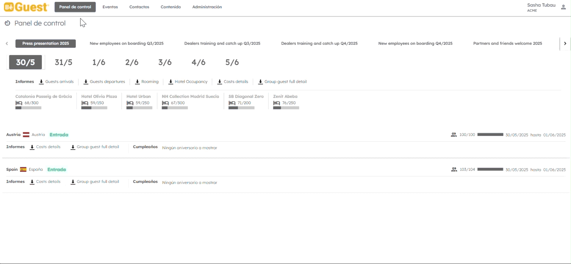 Modelos de informes personalizables en BeGuest para analizar datos de eventos y crear reportes adaptados a tus necesidades Modelos de informes personalizables en BeGuest para analizar datos de eventos y crear reportes adaptados a tus necesidades