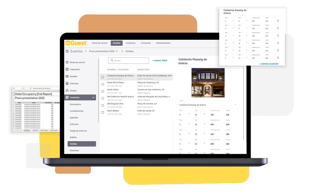 Gestión de hoteles y rooming para eventos: asignación de habitaciones, control de ocupación y disponibilidad con BeGuest Gestión de hoteles y rooming para eventos: asignación de habitaciones, control de ocupación y disponibilidad con BeGuest