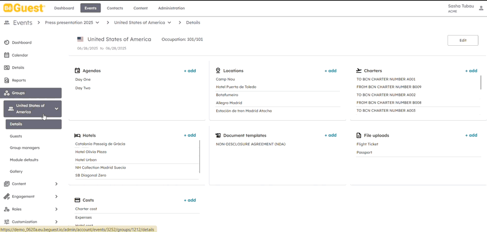 BeGuest showing how to organize event content by groups for targeted sharing BeGuest showing how to organize event content by groups for targeted sharing