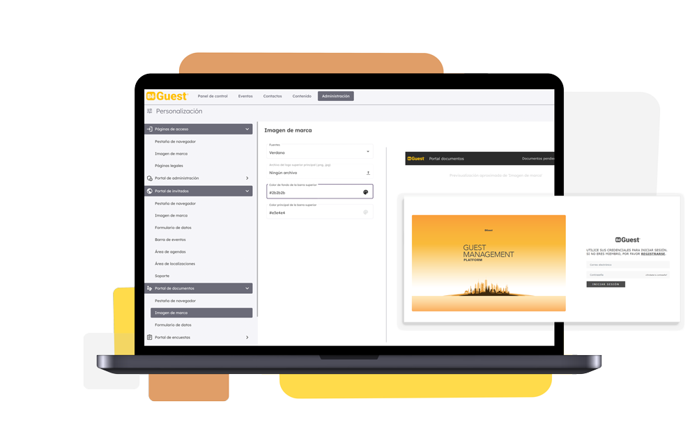 Software de gestión de eventos corporativos BeGuest con herramienta de personalización de marca Software de gestión de eventos corporativos BeGuest con herramienta de personalización de marca