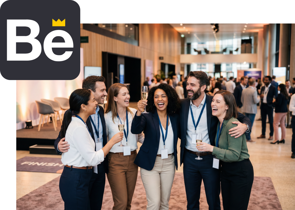 Attendees networking and connecting during a corporate event in a professional environment