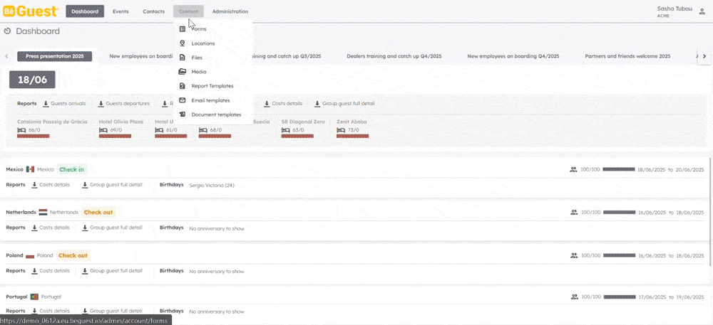 Custom report example in BeGuest, visualize results to make better decisions