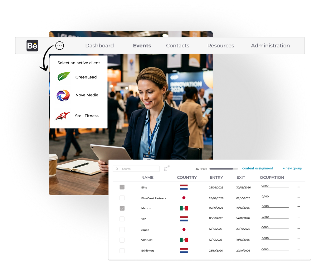 Software para agencias de eventos que centraliza clientes, invitados y proyectos en una única plataforma de gestión