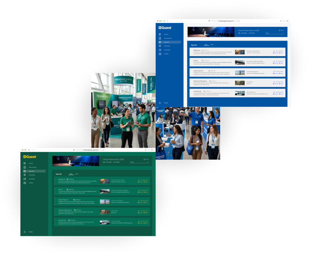 Plataforma de eventos con personalización white label para adaptar cada evento al branding del cliente