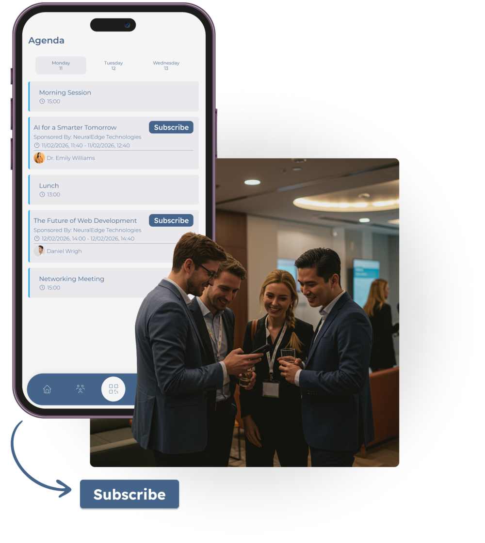 Sistema de inscripción a actividades dentro de la agenda del evento desde la aplicación móvil