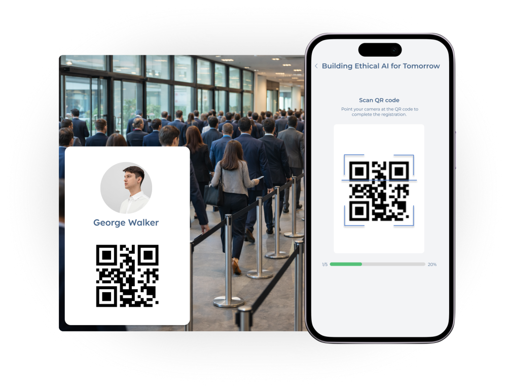 Acceso rápido al evento mediante escaneo de código QR para agilizar la entrada de asistentes