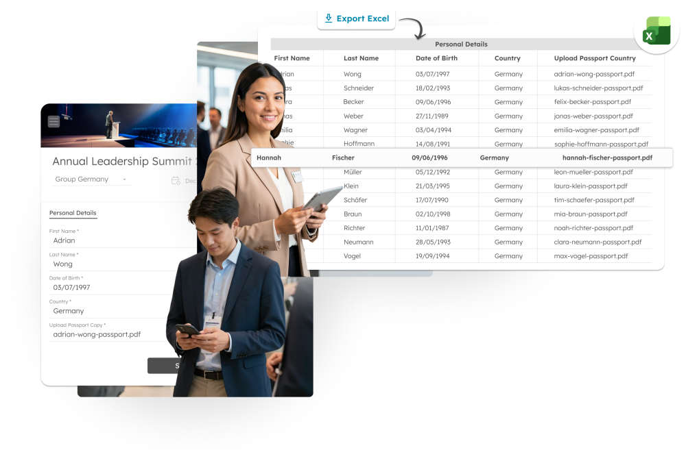 Gestión de datos de invitados con formularios online y sincronización automática con el evento