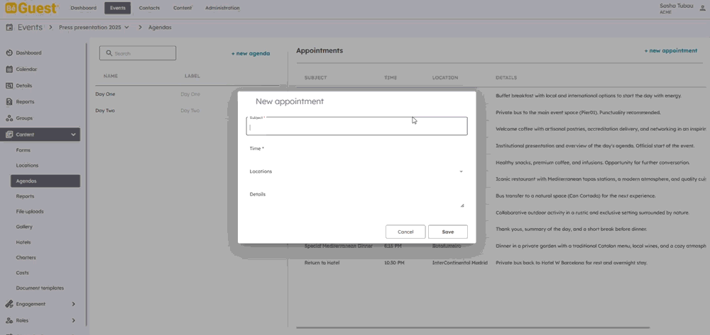 BeGuest event management platform with detailed information and linked locations for seamless event organization BeGuest event management platform with detailed information and linked locations for seamless event organization