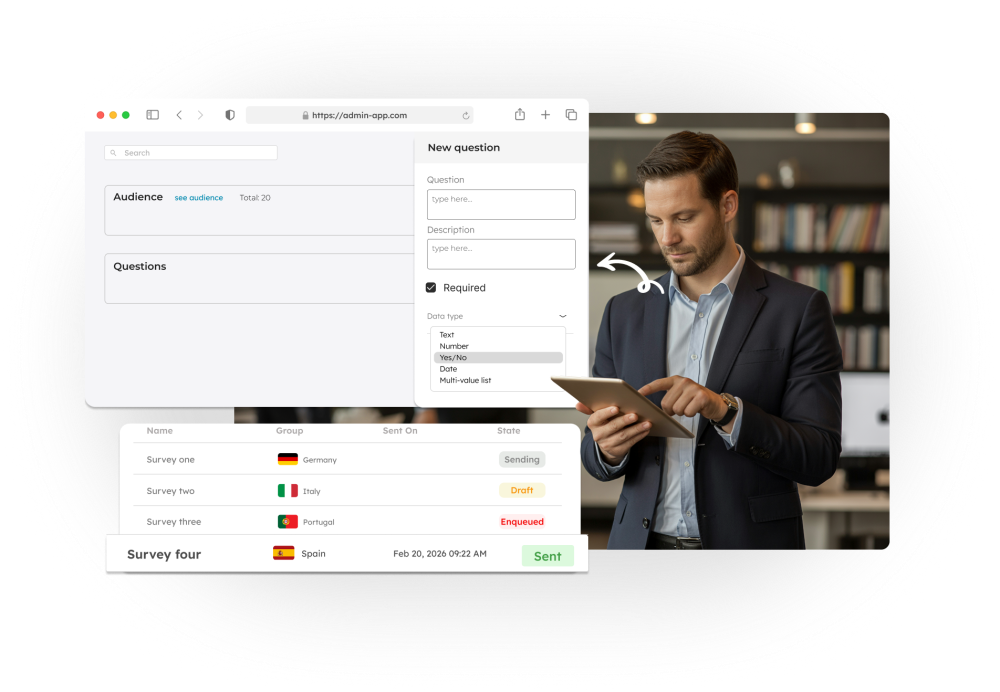 Custom event survey creation from the admin panel